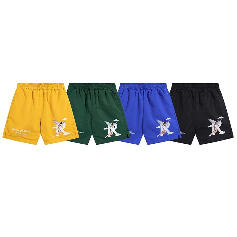Rhude Mens Basketball Shorts - Breathable Sports & Beach Fitness Pants