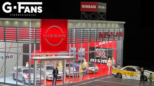 1/64 Diorama Auto Garage Modello Illuminazione LED Stazioni Gas Parcheggio Lotto Scena Modello - Foto 26 di 61