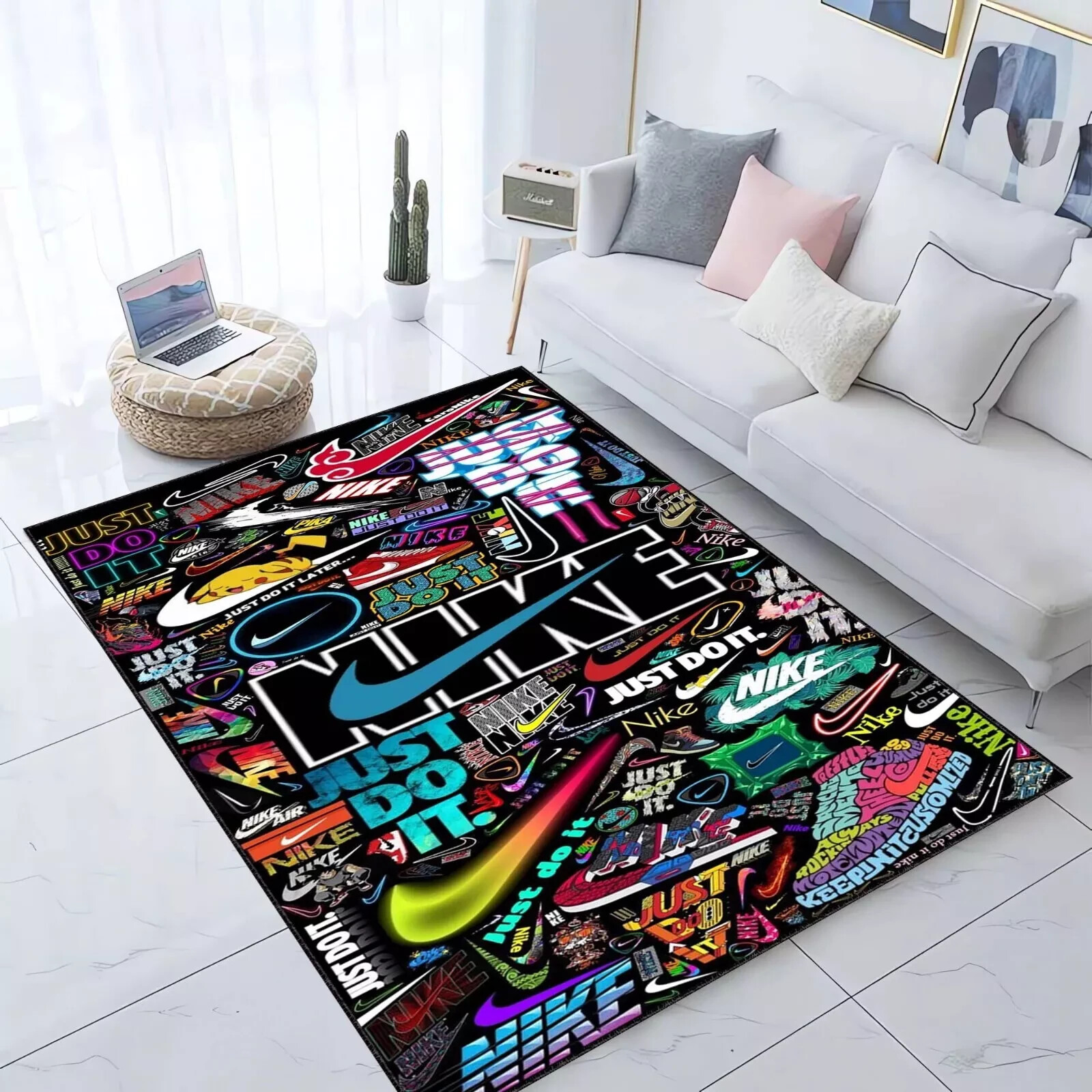 Sneakers Cool Shoes Rug, Sneakers Patterned Text Colorful Rug, Fashion Street-image