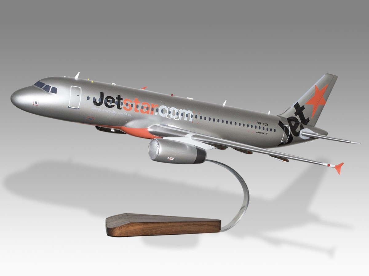 Airbus A320 Jetstar Desk Wood Airplane New Model Large Scale 1/100