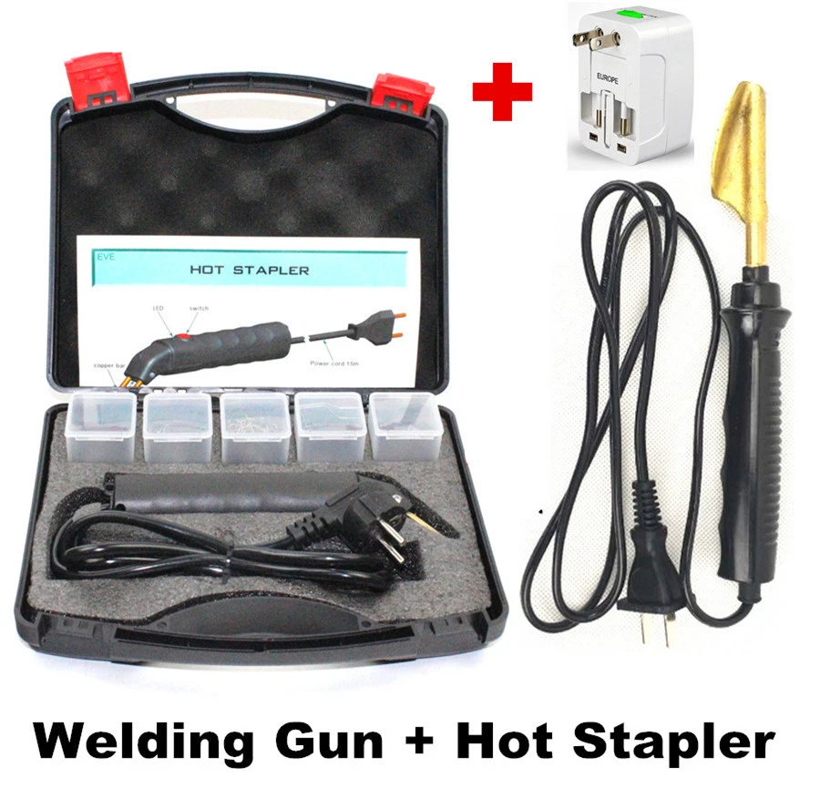 Máquina de soldadura de grapadora caliente portátil para reparación de parachoques de automóvil + adaptador multifuncional Foto 2 de 4