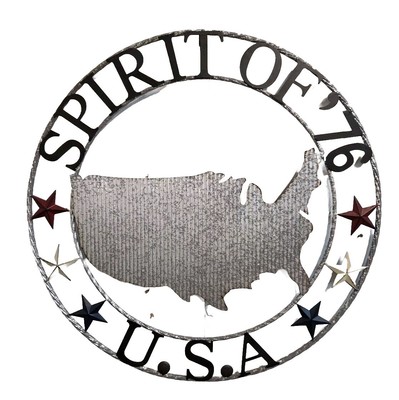 Spirit Of 76' USA Metal Wall Hanging Art
