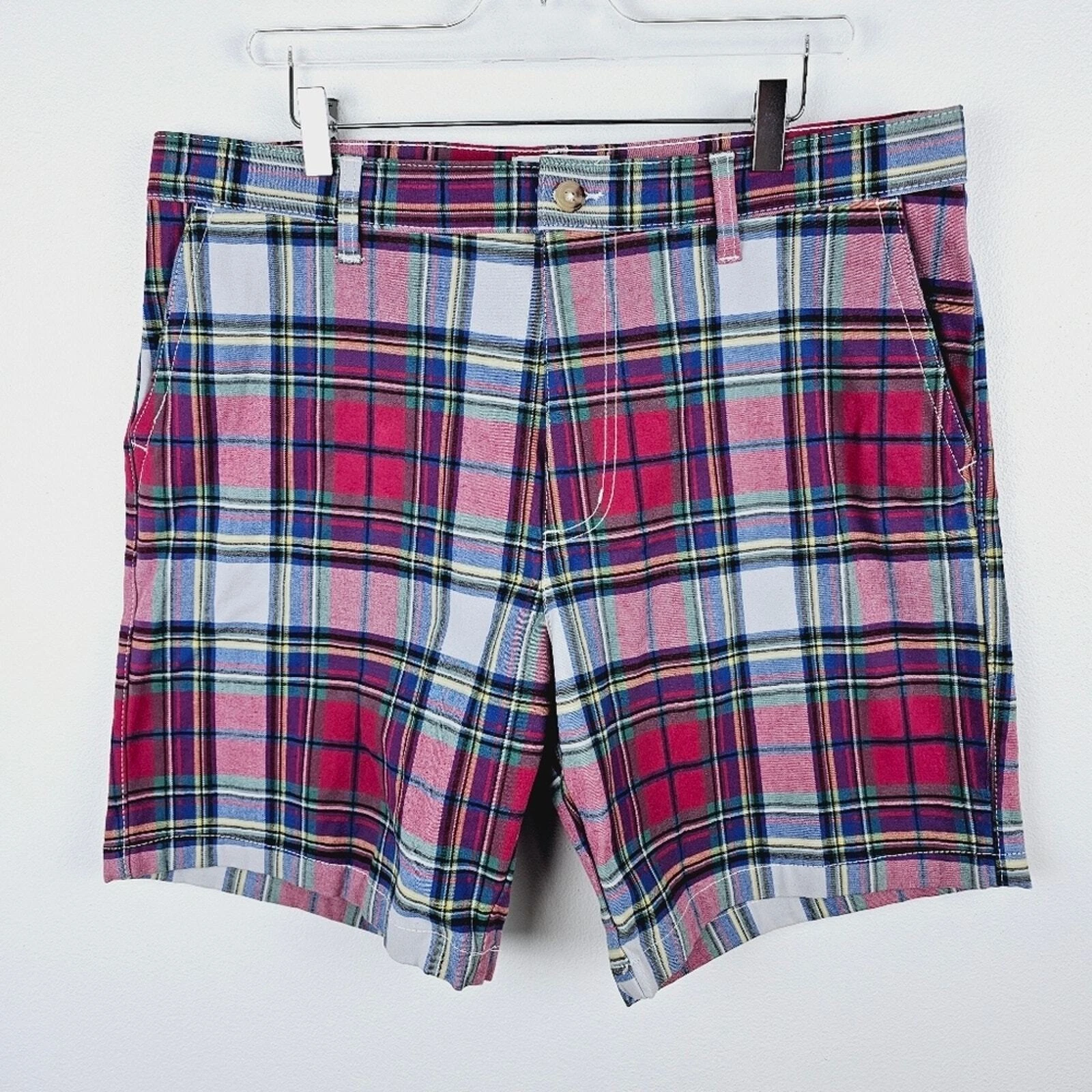 Urban Outfitters Red Plaid Shorts Men's 36 Academia Preppy