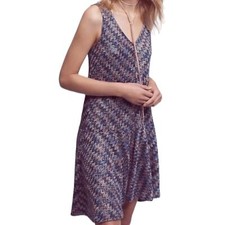 Anthropologie Maeve Westwater Chevron Knit Aline Sleeveless Dress Size Large