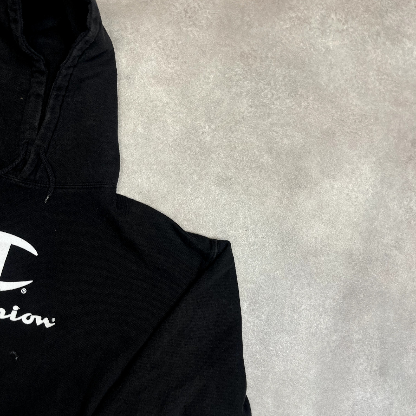 Champion Hoodie Mens Y2K Spell Out Pullover Sweatshirt, Black, 2XL image 2