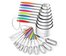Measuring Cups and Spoons - Stainless Steel 20 Piece Stackable Set
