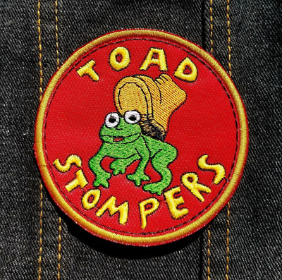 Toad Stompers, Hell Comes to Frogtown Iron On/Sew On Embroidered Patch, Sci-fi