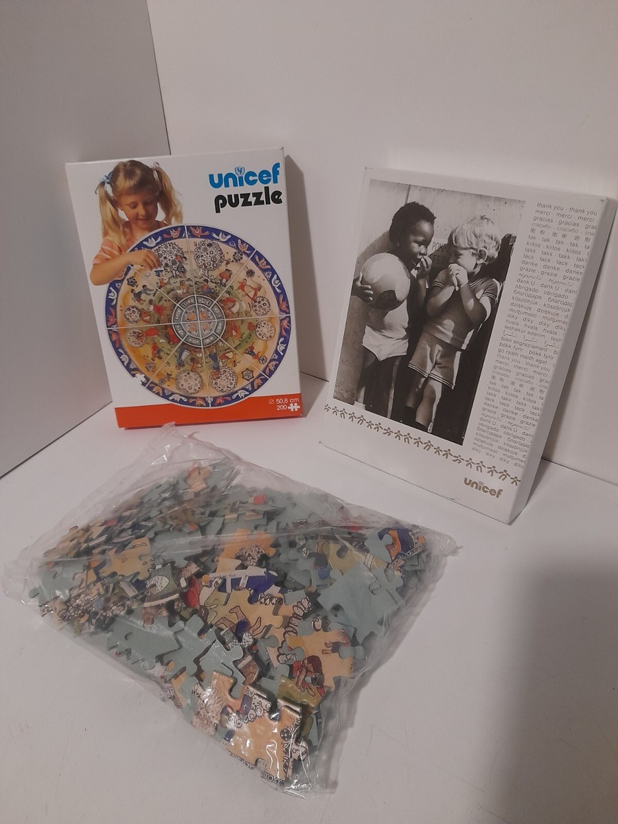 Puzzle Rond UNICEF 6700 Pièces État Correct Boîte Légèrement Usée
