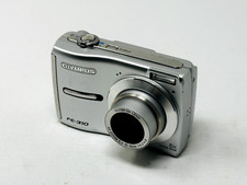 Olympus FE-370 8.0MP Compact Digital Camera Silver w/ SD Card - WORKS, NO FLASH