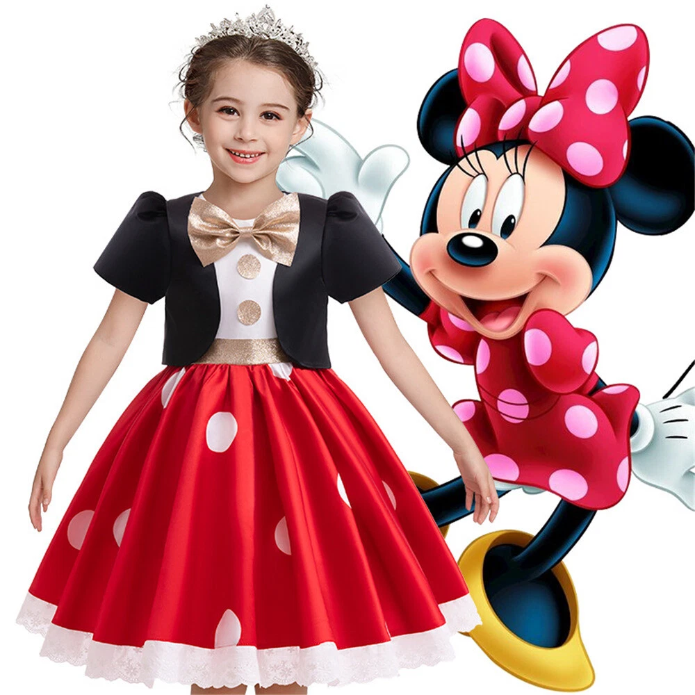 Kids Girl Minnie Mouse Tutu Tulle Dress Birthday Party Cosplay Costume Ball Gown