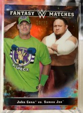 2020 Topps Chrome WWE JOHN CENA SAMOA JOE Fantasy Matches Orange Refractor 10/25