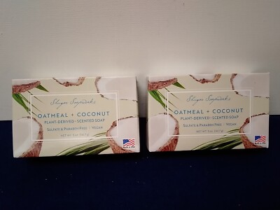 Shugar Soapworks Oatmeal & Coconut 2 Bars Each 5 Oz Plant Derived