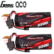 2X Gens Ace 2200mAh 35C 11.1V HardCase G-Tech 3S Lipo Battery IEC2 For RC Car US