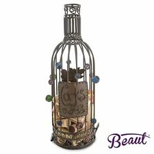 Epic Decorative Cork Holder Wine Bottle Metal, 14.25-Inch Bronze Finish