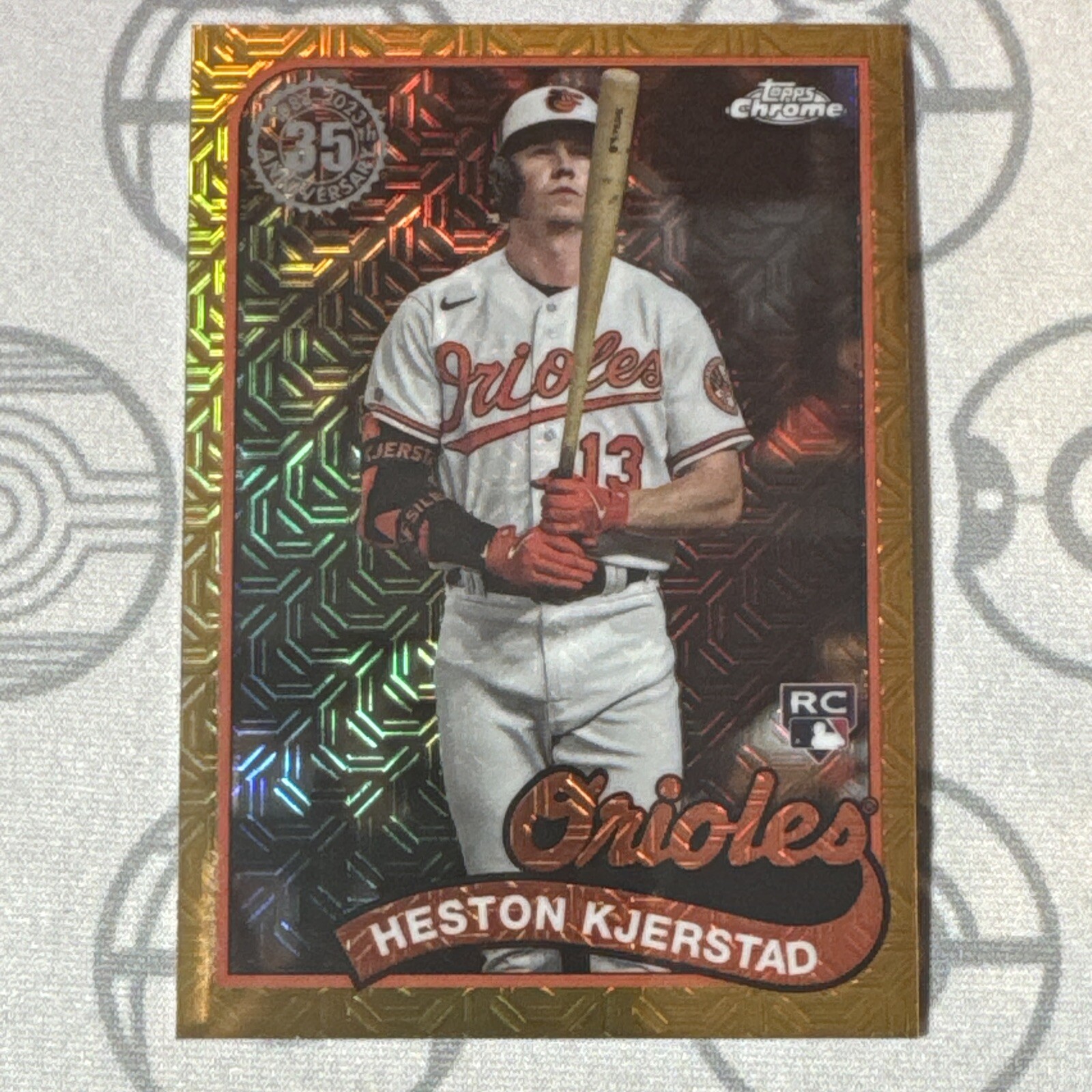 /50 Gold 2024 Topps Series 1 Heston Kjerstad RC 1989 Silver Pack Mojo Refractor