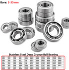 Stainless Steel Deep Groove Ball Bearing Miniature Shielded Bearing Bore 3-55mm