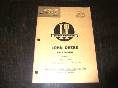 ORIGINAL JOHN DEERE 435D 440ID  TRACTOR I & T SHOP SERVICE MANUAL 