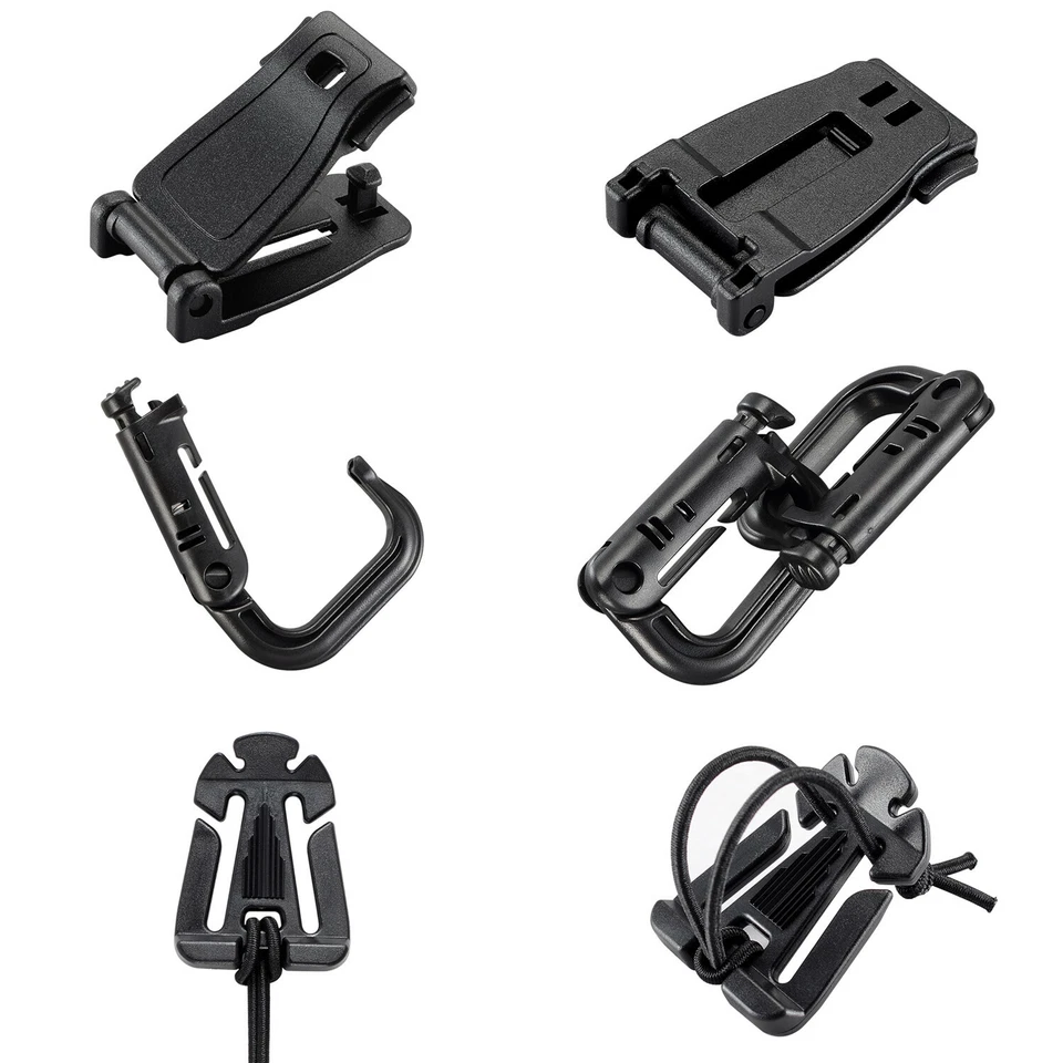 Juego de 30 piezas de clips de engranaje táctico negro anillo en D bloqueo Grimloc para sistema Molle o bolsas Foto 3 de 4