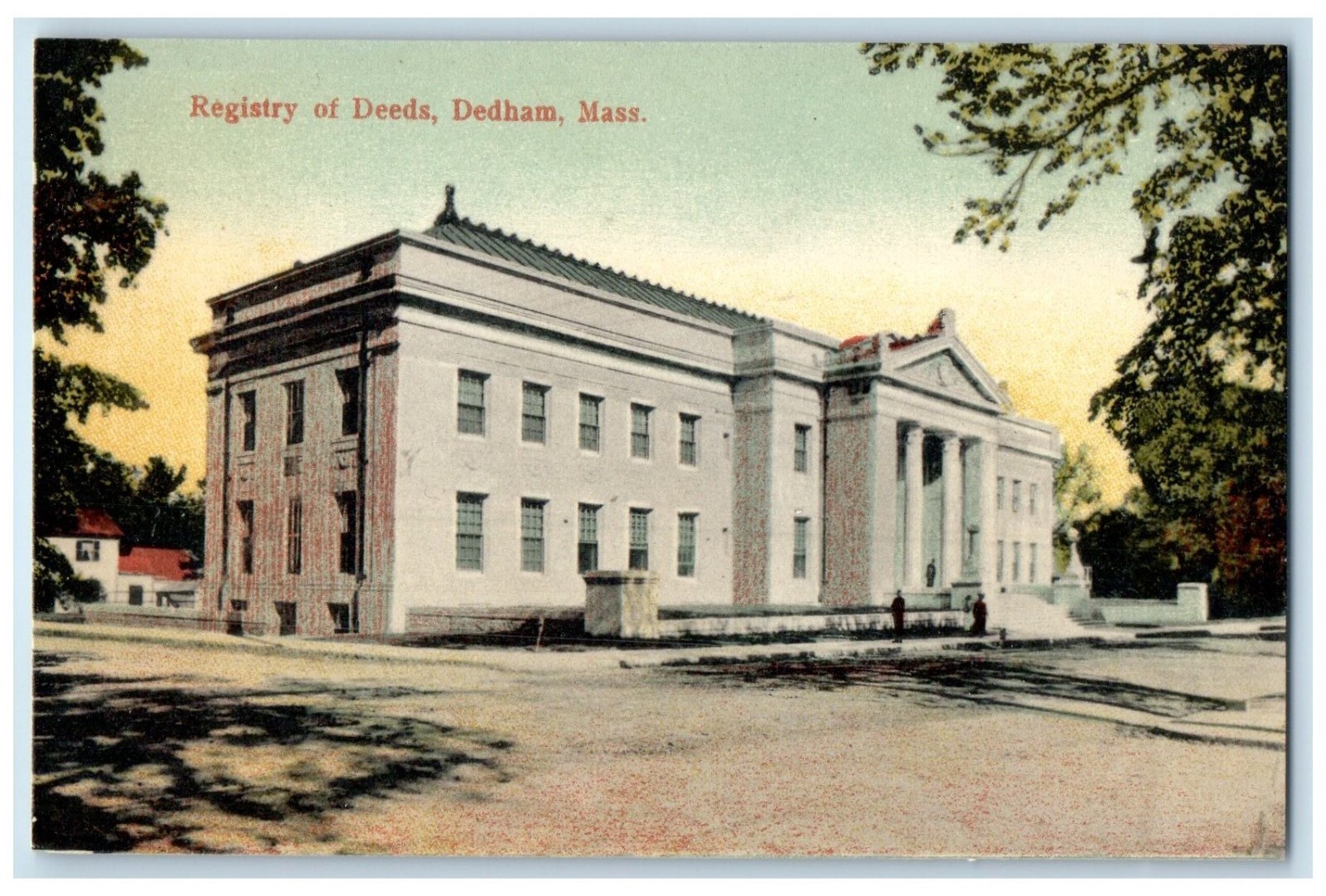 c1910 Registry Deeds Exterior Building Dedham Massachusetts MA Vintage