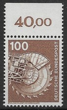 Bund 1975 ** Mi 854 I&T 100Pf Freimarken Dauerserie vom Oberrand OR 03691G