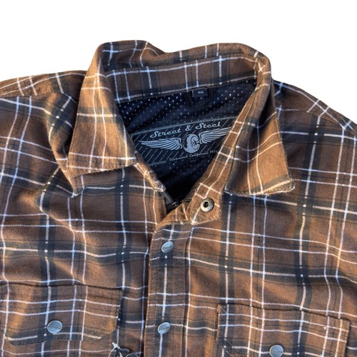 Street & Steel Gastown Moto Plaid Shirt with Built-in Padding Men's Small (S) - 第 7/8 張圖片