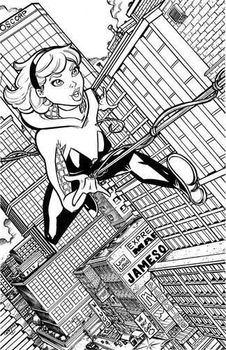 SPIDER-GWEN GWEN STACY MARVEL 11x17 Original Art Chris McJunkin 2026 SALE!