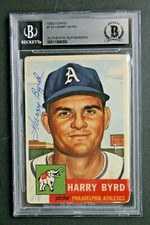 Harry Byrd (d.1985) Athletics Signed 1953 Topps #131 Autographed VINTAGE Card 