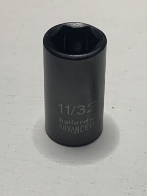 11/32  SAE Halfords Advanced Black Edition 6 Point Socket 1/4 Drive Standard