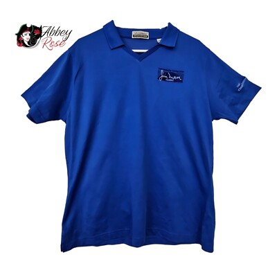 Jim Moron Classic Polo Shirt Womens Size XL Blue Short Sleeve V-Neck Naturetech