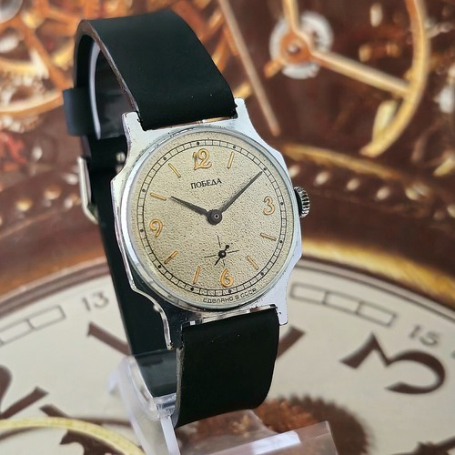 Vintage Watch USSR Pobeda 2602 Gray Dial Soviet mechanical Wristwatch 15 Jewels - Picture 11 of 17