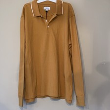 Goodfellow Co Rugby Polo Shirt Men's XLarge Gold Collared Long Sleeve Tee