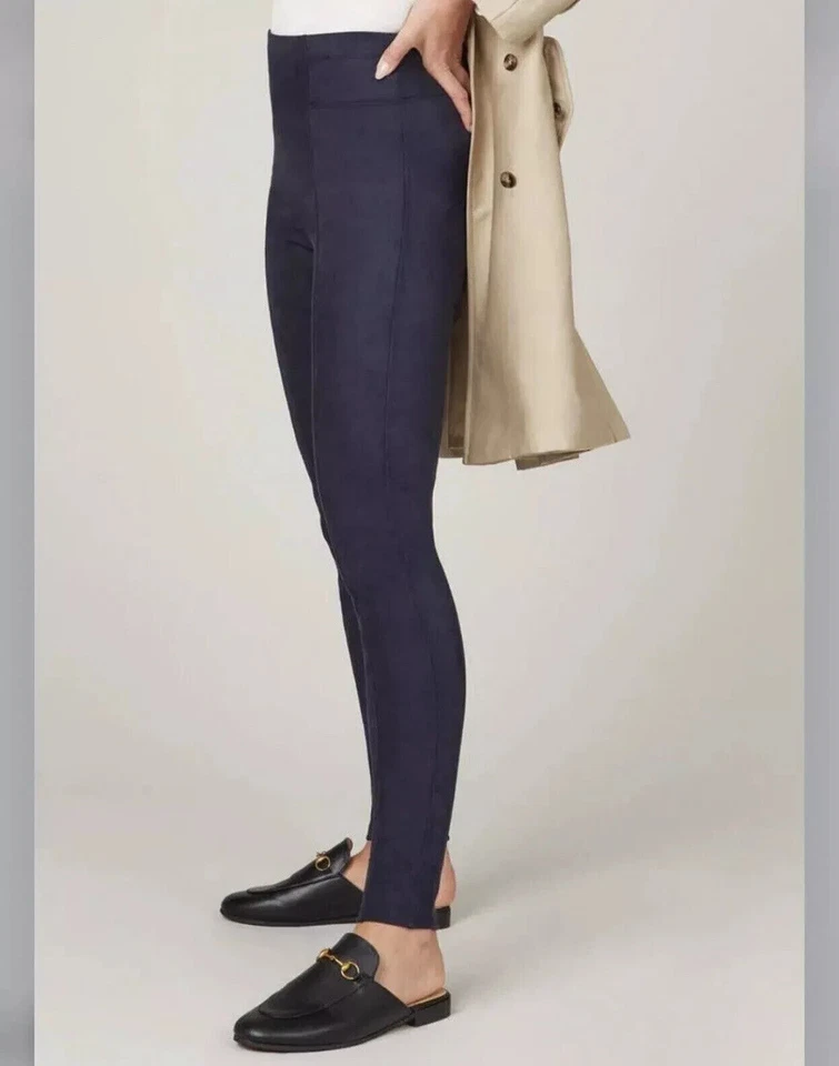 Spanx Mujer Imitación Gamuza Leggings Clásicos Azul Marino Tiro Alto Tobillo Talla XS NUEVO Foto 2 de 4