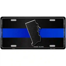 Rhode Island Thin Blue Line Metal Novelty License Plate
