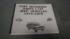 Jeep Amc Cj5 Truck Wagoner 74-78 Quick Parts Reference Book