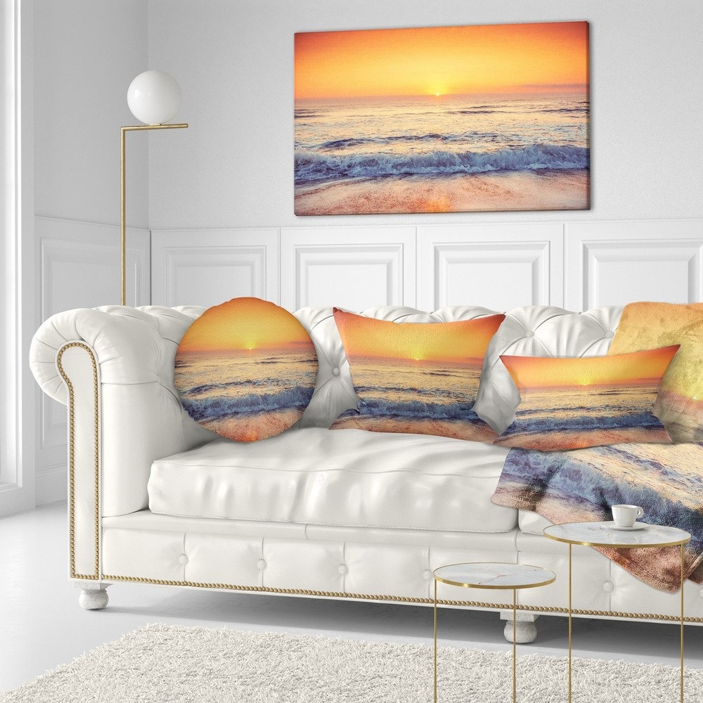 Designart 'Yellow Cloudscape over Seashore' Beach Throw