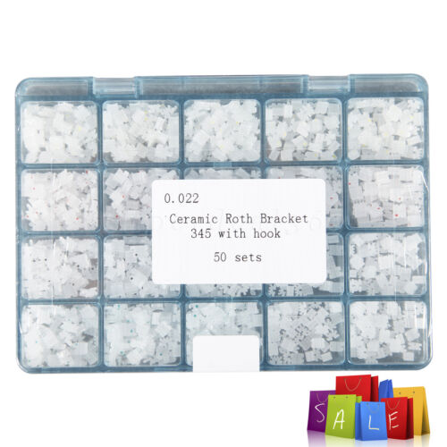 1000pcs Dental Ceramic Braces Bracket 3-4-5 with hooks Orthodontic Roth.022 #1 - Picture 3 of 12