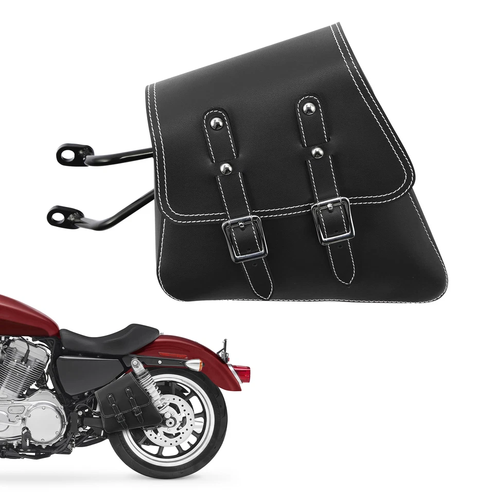 Black Side Bag Saddlebags Fit For Harley Sportster Iron 883 1200 2007-2020 2019 - Image 2 of 4