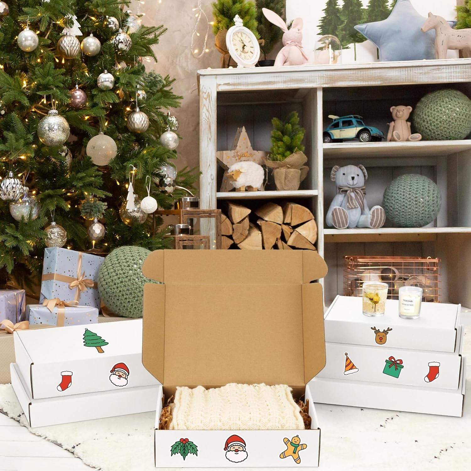 Eupako 18 Pack Small Shipping Boxes Assorted Sizes, 11x8x2, 12x9x3, 13x10x2-6 PC