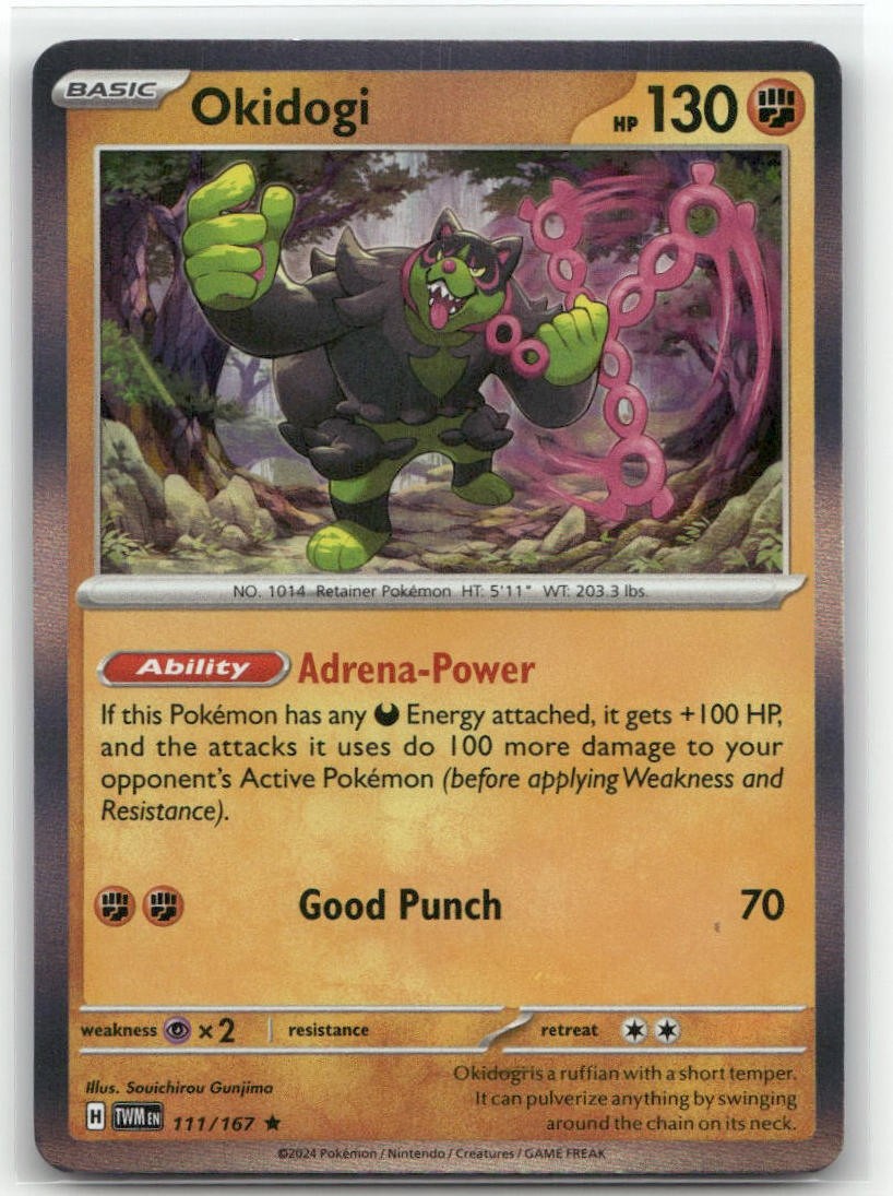Okidogi Holo 111/167 SV06: Twilight Masquerade Rare Pokemon TCG