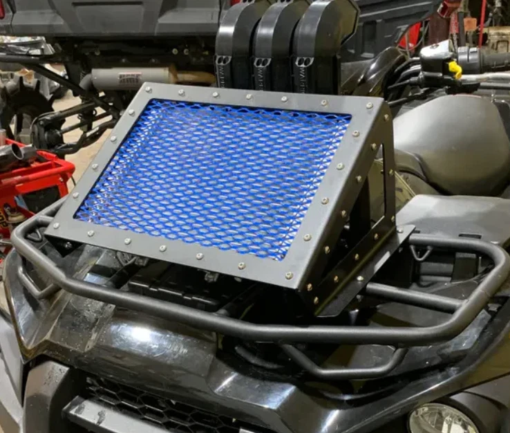 Reubicación de radiador de bajo perfil ROR para Kawasaki Brute Force 750 2015+ - MALLA NEGRA Foto 2 de 4