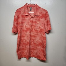 Adidas Golf Polo Shirt Mens XL Orange Camo Jacquard Go-To Printed Performance