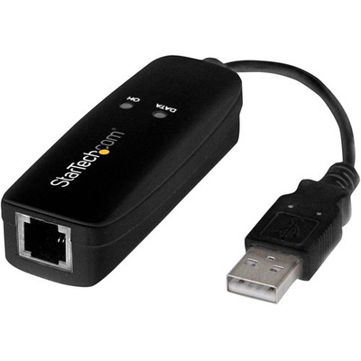 StarTech.com USB 2.0 Fax Modem - 56K External Hardware Dial Up V.92 Modem/ Dongl