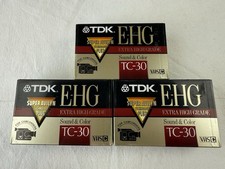 Lot of TDK VHS-C TC-30 E-HG Extra High Grade Blank Tapes Cassettes NEW SEALED