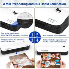 A4 Thermal Laminator Laminating Machine with 15 Laminating Pouches