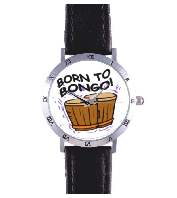 RELOJ BORN TO BONGO: BATERÍA, BEATNIK, CONGA, ¡RARO COLECCIONABLE!