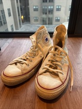 True Vintage Cream High Top Converse All Star Made In USA shoe Men  s Size 10