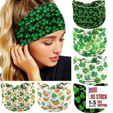 6 Pcs St. Patrick's Day Headbands for Women Green Shamrock Knotted Headband