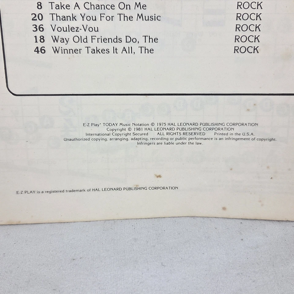 ABBA Songs For Yamaha Portasound Vintage 1981 Songbook Sheet Music 20 Songs - Image 4 of 4