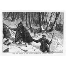 RUSSO TURKISH WAR Russian Staff Officers carrying despatches Antique Print 1878