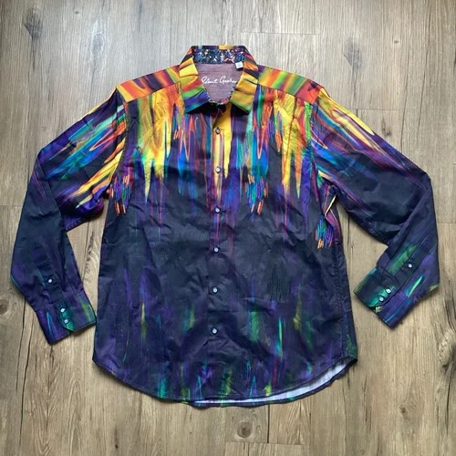 Robert Graham Jack Dripper Men's Large Shirt Embroidered Casual Cotton - product listing photo